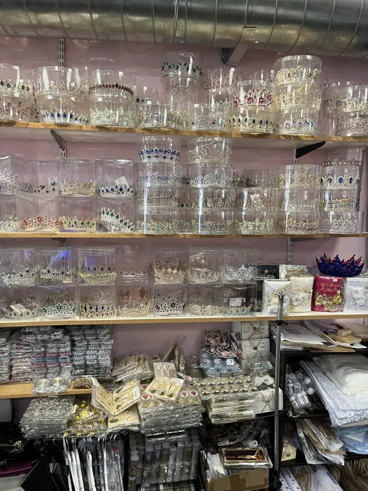 Shelves of tiaras and crowns